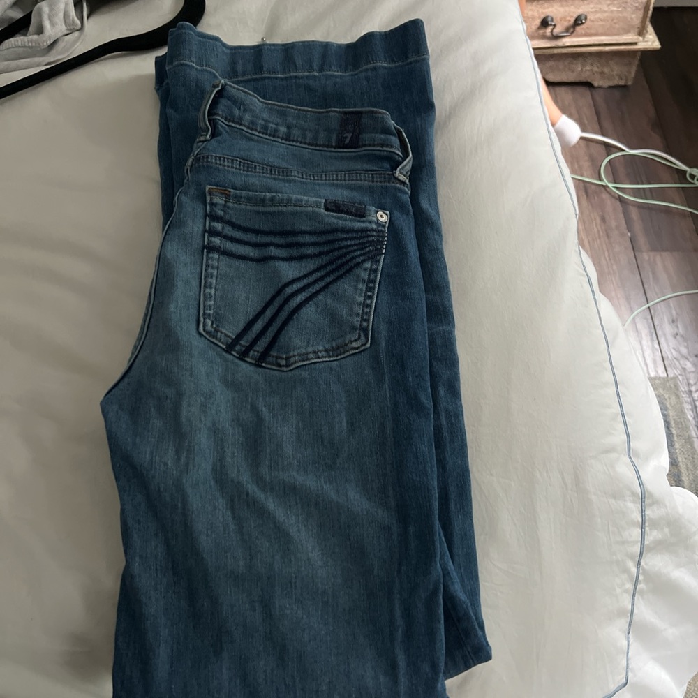 7 For All Mankind Dark Blue Boot Cut Jeans